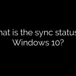 What is the sync status in Windows 10?