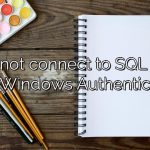 Could not connect to SQL Server using Windows Authentication?