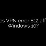 Does VPN error 812 affect Windows 10?