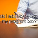 How do I add city of heroes to my program box?