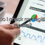 How do I check my registry for repairs?