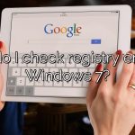 How do I check registry errors in Windows 7?