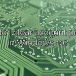 How do I clear account pictures in Windows 10?