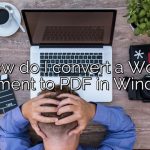 How do I convert a Word document to PDF in Windows?