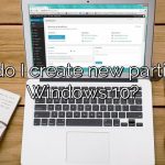 How do I create new partition in Windows 10?