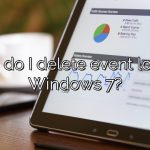 How do I delete event logs in Windows 7?