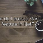 How do I enable Windows feature in NetFx3?