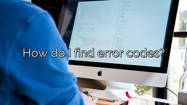How do I find error codes?