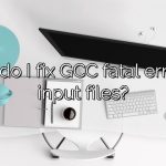 How do I fix GCC fatal error no input files?