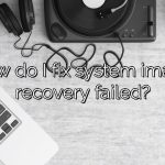 How do I fix system image recovery failed?