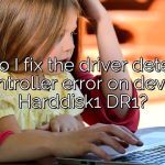 How do I fix the driver detected a controller error on device Harddisk1 DR1?