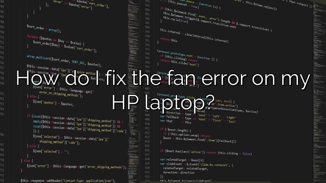 How do I fix the fan error on my HP laptop?