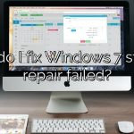 How do I fix Windows 7 startup repair failed?