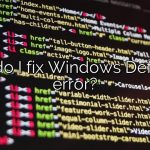 How do I fix Windows Defender error?