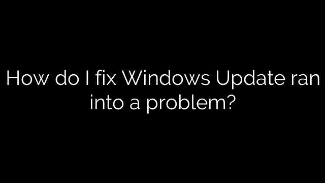 How do I fix Windows Update ran into a problem?