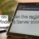 How do I open the registry in Windows Server 2008?