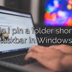 How do I pin a folder shortcut to the taskbar in Windows 10?