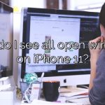 How do I see all open windows on iPhone 11?