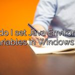 How do I set Java Environment Variables in Windows 7?