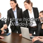 How do I show hidden files in Windows?