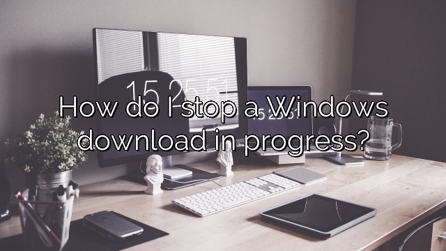 How do I stop a Windows download in progress?
