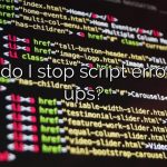 How do I stop script error pop ups?