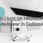 How do I turn on Microsoft Excel previewer in Outlook?