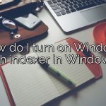 How do I turn on Windows Search indexer in Windows 10?