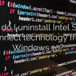 How do I uninstall Intel Smart Connect technology from Windows 10?