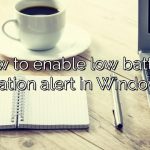 How to enable low battery notification alert in Windows 10?