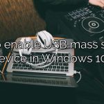 How to enable USB mass storage device in Windows 10?