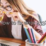 How to fix error 433?