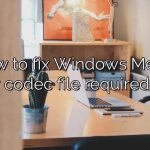 How to fix Windows Media Player codec file required error?