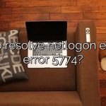 How to resolve netlogon event ID error 5774?