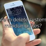 Is it safe to delete system error minidump files?