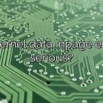 Is kernel data Inpage error serious?