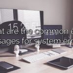 What are the common error messages for system error 5?