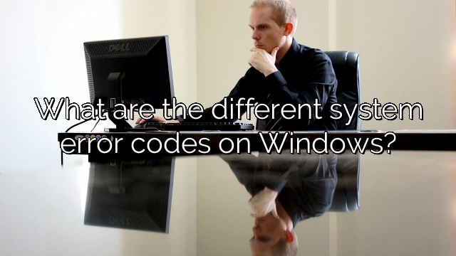 What are the different system error codes on Windows?