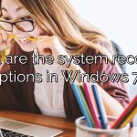 What are the system recovery options in Windows 7?