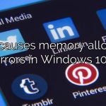 What causes memory allocation errors in Windows 10?