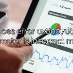 What does error 0x80070057 The parameter is incorrect mean?