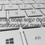 What does error code 0x80004004 mean?