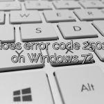 What does error code 2502 mean on Windows 7?