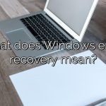 What does Windows error recovery mean?