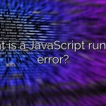 What is a JavaScript runtime error?