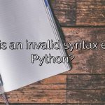 What is an invalid syntax error in Python?