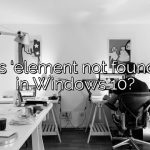 What is 'element not found' error in Windows 10?