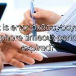 What is error 0x80070079 The semaphore timeout period has expired?