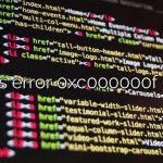 What is error 0xc000000f mean?