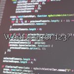 What is error 123?
